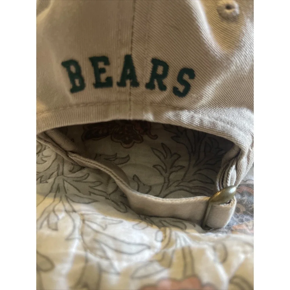 BU Green Yellow Bears Embroidered Baylor University Khaki Adjustable Hat Cap‎